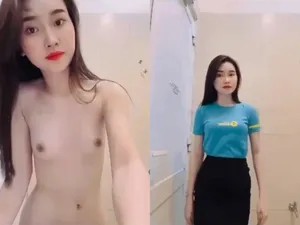 Em nhân viên điện máy xanh xinh dâm khoe thân trong giờ làm